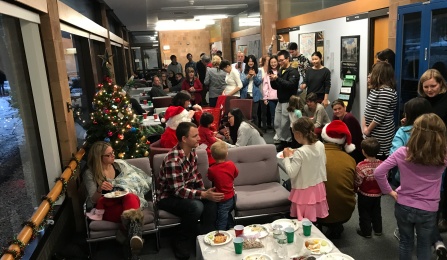 Image of a department Christmas party. . 