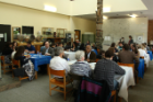 Attendees gather for the annual celebration held in the Marian E White Museum Totem Pole Room.