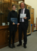 Bridget Murray receives the Leadership Award from Peter Biehl.