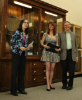 Theresa Yera, center, is congratulated by Dr. Vasiliki Neofotistos, left, Director of Undergraduate Studies, and her advisor Dr. Frederick Klaits, right. Yera was awarded the Department of Anthropology Leadership Award and received Honorable Mention in the 2015 Student Poster Competition. 