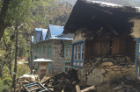 The earthquake-damaged home of a relative of a member of Hahn’s Sherpa climbing team. Photo: Dave Hahn