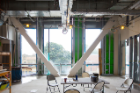 The library space. The white beams will remain exposed. Photo: Douglas Levere