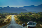 On the road to the Mara Region in Tanzania, where students learned about social innovation and marketing through interactions with UB partners. 