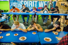 A chicken-wing-eating contest was among the Spirit Week activities for Homecoming and Family Weekend. Photo: Douglas Levere