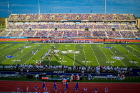 A full house for a perfect day for football. Photo: Douglas Levere