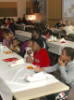 Alumna and her family enjoy pop, pizza and popcorn at a Movie Night