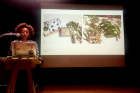 Artist-in-Residence Iman Person presenting her work at Hallwalls Contemporary Art Center, 2019.