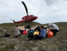 The research team traveled to isolated parts of Greenland accessible only by helicopter. Credit: Elizabeth Thomas