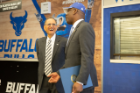 Walk to Victory sending off both the Men's and Women's Basketball teams to the first round of the 2019 NCAA Tournament. Buffalo Mayor Byron Brown proclaimed March 19, 2019 as 'UB Bulls March Madness Day.' Photographer: Meredith Forrest Kulwicki