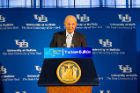 Jeremy Jacobs, chair of the UB Council, speaks at the ceremony. Photo: Douglas Levere