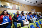 Buffalo Public Schools students sit in Hohn Auditorium at Roswell Park Cancer Institute waiting for Genome Day to begin. Photo: Dylan Buyskes