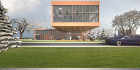 Student rendering of UB Police headquarters, called the Wellness Gateway.