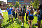 New Honors College students took part in various ice-breaker activities, including a rock-paper-scissors competition. Photo: Meredith Forrest Kulwicki