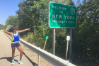 Patricia Lorquet hits the home stretch as she enters New York State.