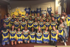 Members of Team New York show off their jerseys at the send-off dinner on June 17 in San Francisco, the night before the run began.
