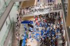 After the lighting of the Circle of Visionaries and Circle of Leaders donor walls, balloons — in traditional UB blue and white — dropped to enthusiastic applause.