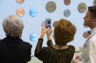 The wall honoring 175 members of the Circle of Visionaries received plenty of attention from donors and students. 