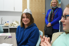 For Olivia Wass of Frontier Middle School and Troop 31319, the paper brain also served as a stylish hat. 