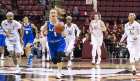 UB guard Stephanie Reid leaves several Florida State players in her wake as she heads toward the UB basket.