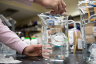 UB chemistry professor Jason Benedict has been growing a crystal to see how big it would grow.