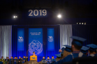 President Satish K. Tripathi speaks to graduates of the College of Arts and Sciences at the May 19 ceremony in Alumni Arena. Photo: Meredith Forrest Kulwicki