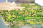 A closeup of a model of the transformed LaSalle Park.