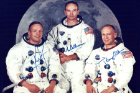 Official crew photo of the Apollo 11 Prime Crew, from left: astronauts Neil A. Armstrong, Michael Collins and Edwin E. Aldrin Jr. Photo: NASA