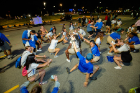 An impromptu dance party in the Jarvis parking lot. Photo: Douglas Levere