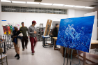 Student artists display their work in the Open Painting Studio.