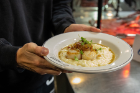 Scallops with apple risotto.