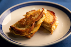 Apple and Gouda Grilled Cheese: grilled homemade apple bread with melted Gouda cheese and apple butter.