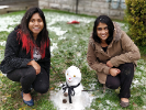 Pooja Umesh, from Bangalore, Karnataka, India, shared her first-snow snowman.
