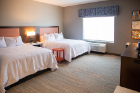 The guest rooms feature lots of floor space to allow guests in wheelchairs and other mobility devices to easily navigate the room.