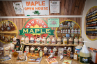 Various maple products were on display, including syrups, sugars, candy and snacks.