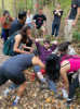 A laceration with severe bleeding (actually ketchup) was another scenario that can occur in the wild when someone trips and falls. Basic first aid was dispensed and the students learned how to stop the bleeding.