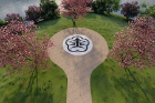 A rendering of a view of a new feature of the Kanazawa Island path: the seal of the city of Kanazawa, Japan, a sister city to Buffalo. 