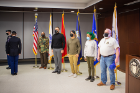 UB veteran and military service members stand to be recognized.