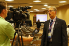 RIA Director Kenneth E. Leonard, PhD, is interviewed by local media prior to his presentation