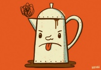 An illustration of a coffee pot. 