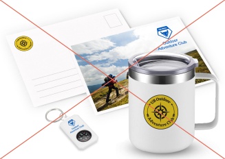an assortment of collateral that uses the club mark and a secondary logo which is not allowed. 