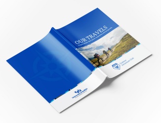 an example of a printed brochure with a club mark and master brand mark that adheres to the proper amount of clear space. 