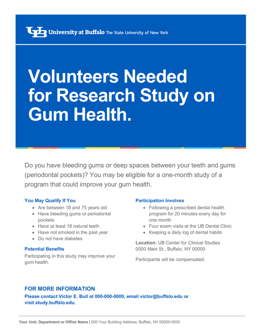 Research Study Flyer Templates - Identity and Brand - University at Buffalo