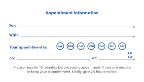 Zoom image: Appointment card 
