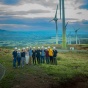 UB students learning about sustainable energy at a remote wind turbine farm. 