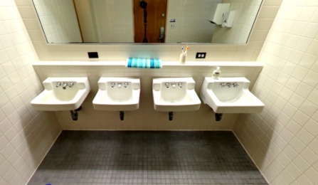 Ellicott Complex Standard Shared Bathroom (Panoramic View). 