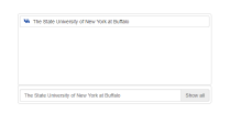 Zoom image: The search bar result when searching for &quot;The State University of New York at Buffalo&quot; 