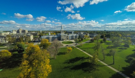 Aerial photo of UB's South Campus. 