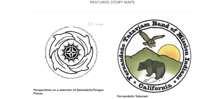 Screen shot of Mapping Indigenous LA. 