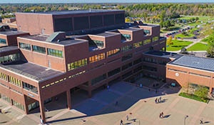 Aerial view of Capen Hall. 