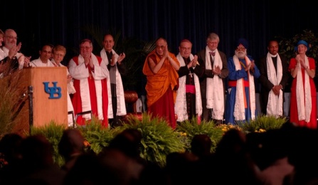 A group of religious leaders, including the Dalai Lama. 